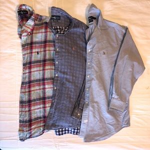 Bundle: 3 Ralph Lauren Polo Button Down Shirts